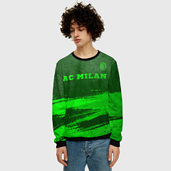 Свитшот мужской AC Milan - green gradient посередине, цвет: 3D-черный — фото 2