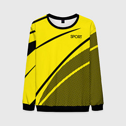 Свитшот мужской Sport жёлтый с чёрным точечный, цвет: 3D-черный