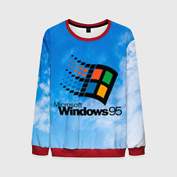 Свитшот мужской Windows 95 logo, цвет: 3D-красный