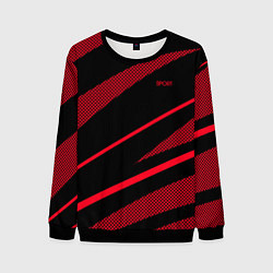 Свитшот мужской Sport чёрный и красный полосы, цвет: 3D-черный
