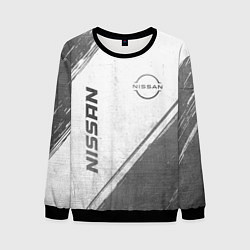Свитшот мужской Nissan - white gradient вертикально, цвет: 3D-черный