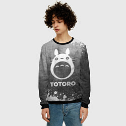 Свитшот мужской Totoro - grey gradient, цвет: 3D-черный — фото 2