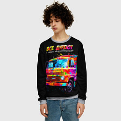 Свитшот мужской Все дуреют с этих дальнобойщиков, цвет: 3D-меланж — фото 2