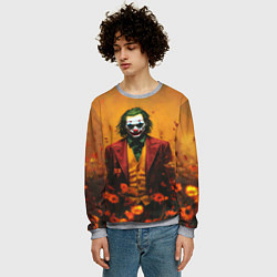 Свитшот мужской Джокер в поле цветов, цвет: 3D-меланж — фото 2