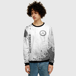 Свитшот мужской Mercedes - white gradient вертикально, цвет: 3D-черный — фото 2