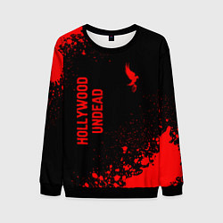 Свитшот мужской Hollywood Undead - red gradient вертикально, цвет: 3D-черный