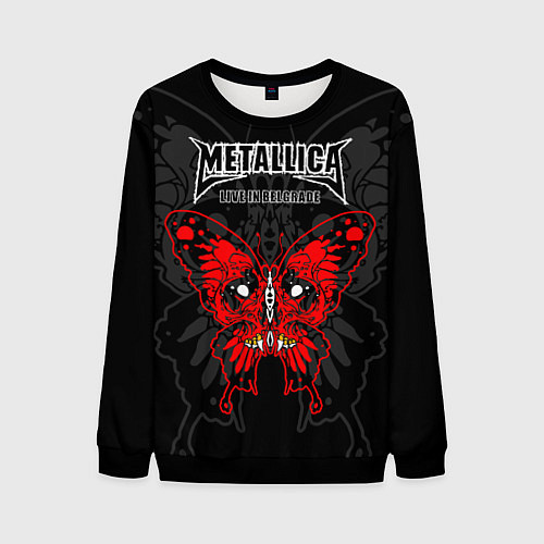 Мужской свитшот Metallica - life in Belgrade / 3D-Черный – фото 1