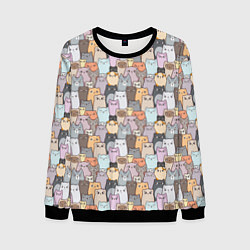 Свитшот мужской Котики, цвет: 3D-черный