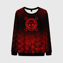 Свитшот мужской One Piece red poly, цвет: 3D-черный