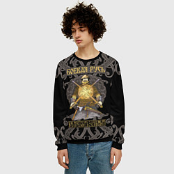Свитшот мужской Боевая Русь русский богатырь, цвет: 3D-черный — фото 2