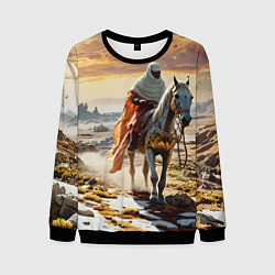 Свитшот мужской В пустыне на коне, цвет: 3D-черный