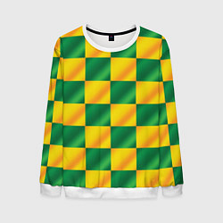 Мужской свитшот Желтый и зеленый геометрический паттерн