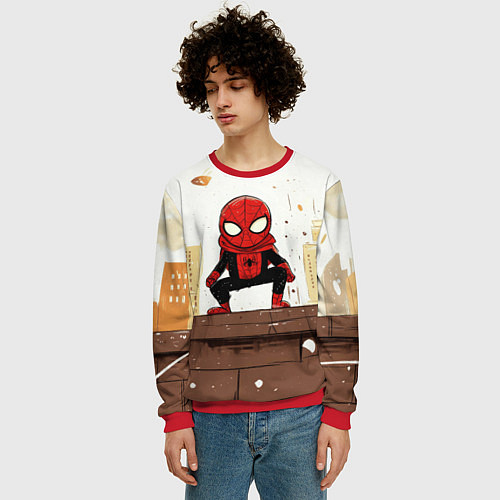 Мужской свитшот Мини человек-паук / 3D-Красный – фото 3