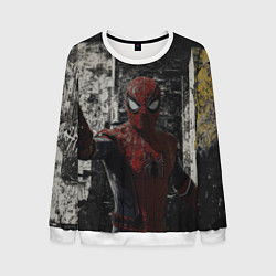 Свитшот мужской Spider man night, цвет: 3D-белый