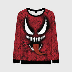 Мужской свитшот Веном красный и черный симбиот