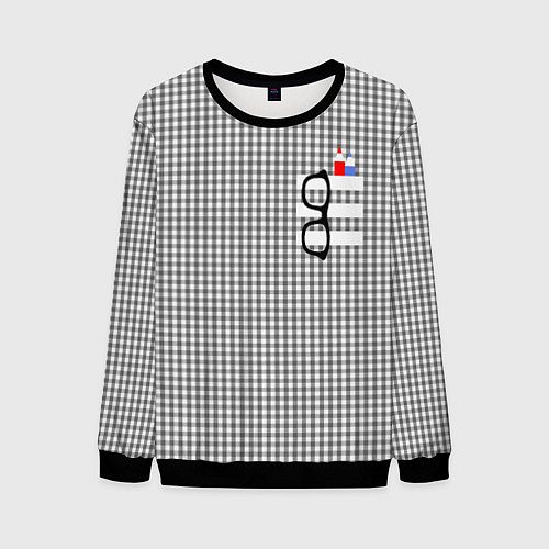 Мужской свитшот Черные очки висят на кармане / 3D-Черный – фото 1