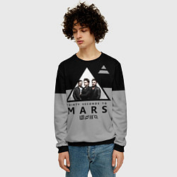 Свитшот мужской 30 Seconds to Mars - poster, цвет: 3D-черный — фото 2