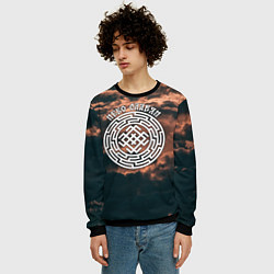 Свитшот мужской Белобог - небо славян, цвет: 3D-черный — фото 2