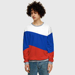 Свитшот мужской Флаг России волной, цвет: 3D-меланж — фото 2