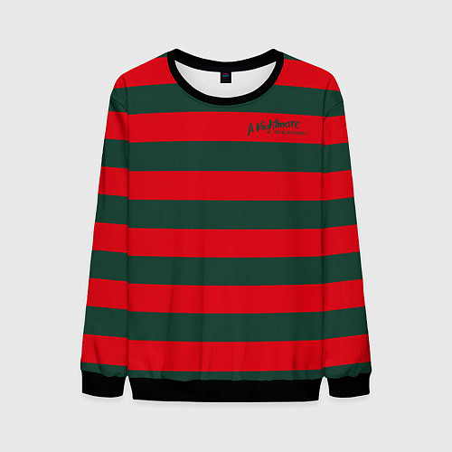 Мужской свитшот Полосы Фредди Крюгера / 3D-Черный – фото 1