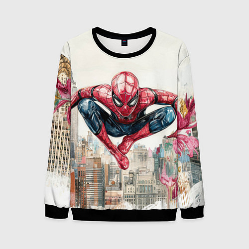 Мужской свитшот Человек паук паркур / 3D-Черный – фото 1