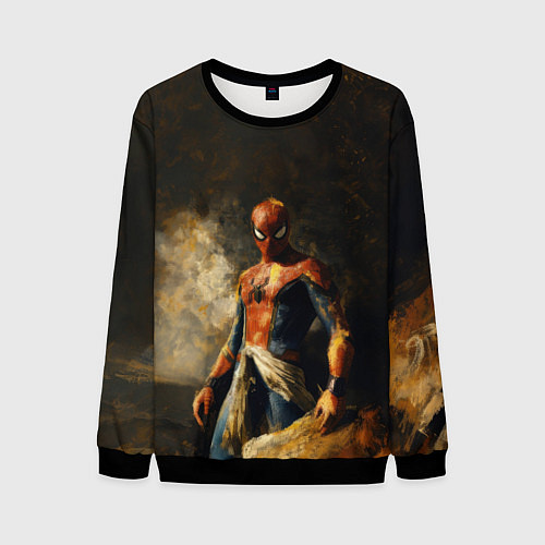Мужской свитшот Spider man poster / 3D-Черный – фото 1