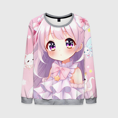 Мужской свитшот Милые аниме / 3D-Меланж – фото 1