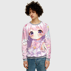 Свитшот мужской Милые аниме, цвет: 3D-меланж — фото 2