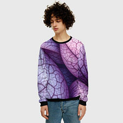 Свитшот мужской Прожилки экзотического растения, цвет: 3D-черный — фото 2