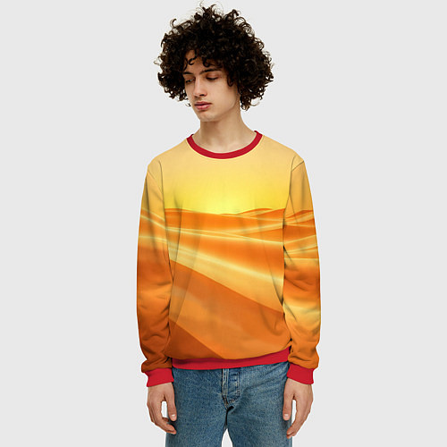 Мужской свитшот Золотые пески / 3D-Красный – фото 3