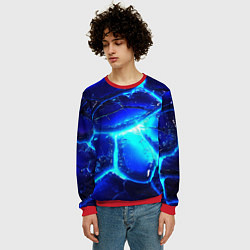 Свитшот мужской Синие плиты лед, цвет: 3D-красный — фото 2