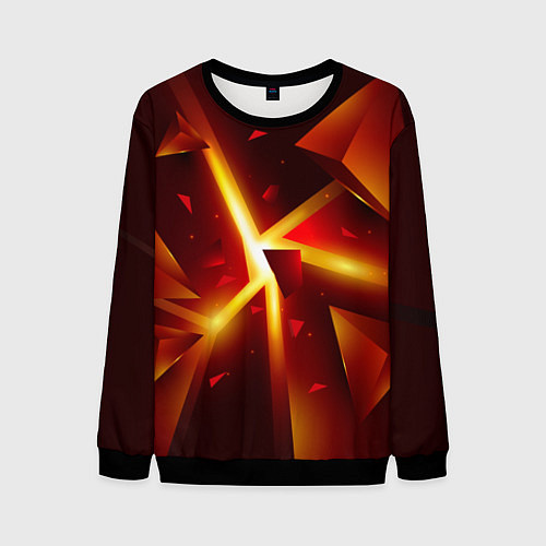 Мужской свитшот Трехмерный взрыв неоновых плит абстракция / 3D-Черный – фото 1