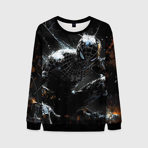 Мужской свитшот Человек-паук в черном костюме / 3D-Черный – фото 1