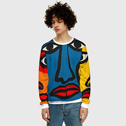 Свитшот мужской Арт с лицами, цвет: 3D-белый — фото 2