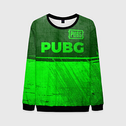 Свитшот мужской PUBG - green gradient посередине, цвет: 3D-черный