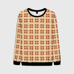 Свитшот мужской Светлый коричневый простая клетка, цвет: 3D-черный