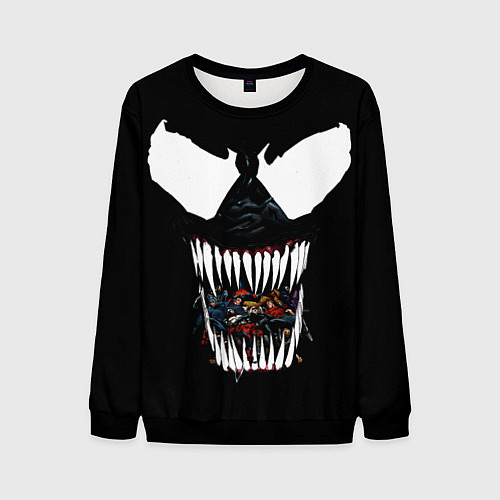 Мужской свитшот Веном жрет / 3D-Черный – фото 1