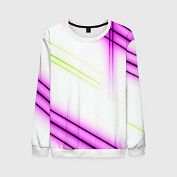 Свитшот мужской Green white pink line, цвет: 3D-белый