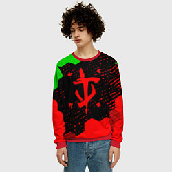 Свитшот мужской Doom лого соты текстура, цвет: 3D-красный — фото 2