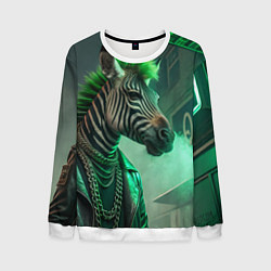 Мужской свитшот Cyperpunk zebra