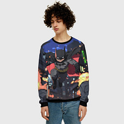 Свитшот мужской Злой Бэтмен в полете, цвет: 3D-черный — фото 2