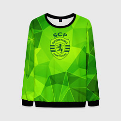 Свитшот мужской Sporting green poly, цвет: 3D-черный
