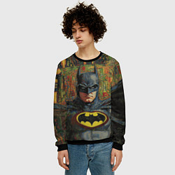 Свитшот мужской Текстурный Бэтмен, цвет: 3D-черный — фото 2