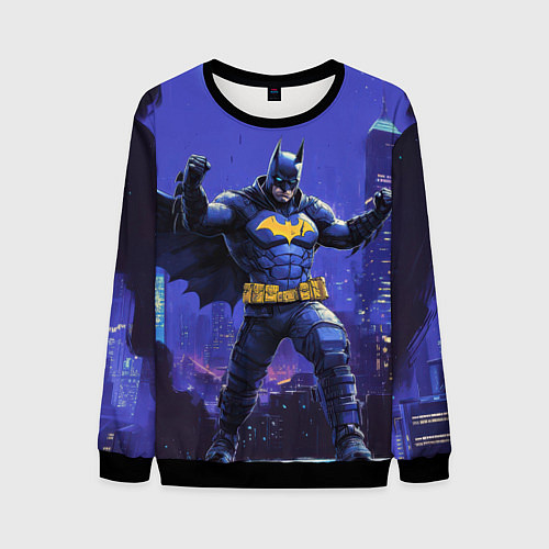 Мужской свитшот Бэтмен в стойке победителя / 3D-Черный – фото 1