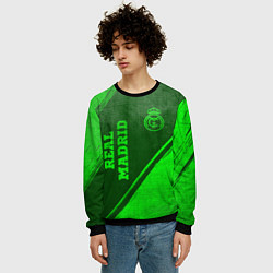 Свитшот мужской Real Madrid - green gradient вертикально, цвет: 3D-черный — фото 2