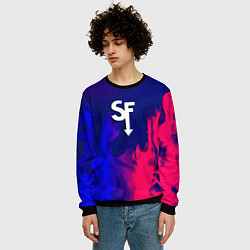 Свитшот мужской Sally face neon flame, цвет: 3D-черный — фото 2