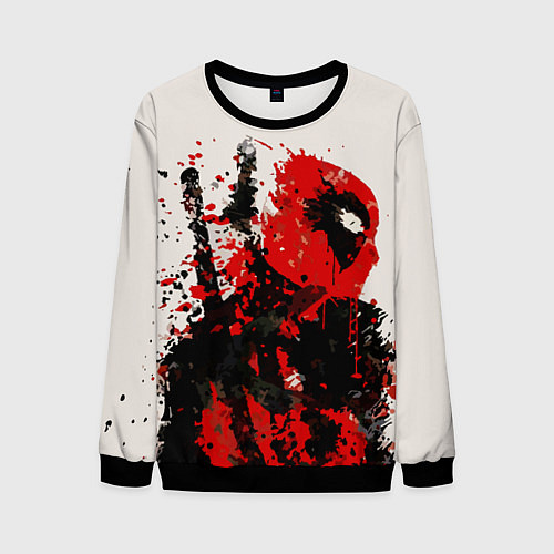 Мужской свитшот Дэдпул брызги / 3D-Черный – фото 1