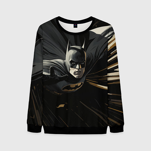 Мужской свитшот Бэтмен черный плащ / 3D-Черный – фото 1
