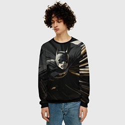 Свитшот мужской Бэтмен черный плащ, цвет: 3D-черный — фото 2