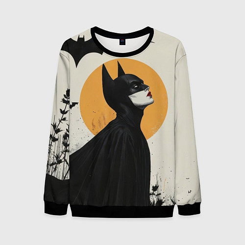Мужской свитшот Девушка Бэтмен / 3D-Черный – фото 1